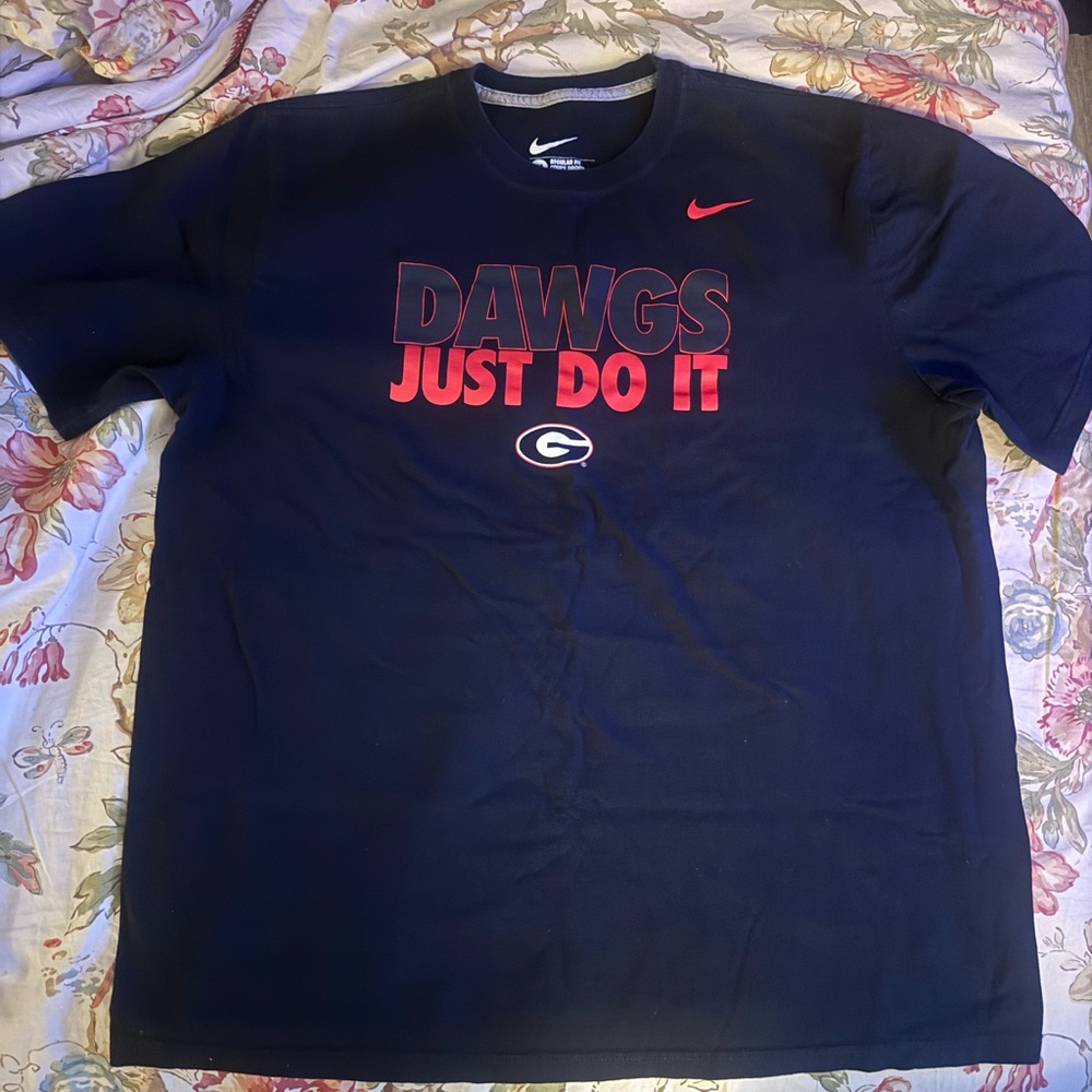 Nike Black and Red 'Dawgs Just Do It' Men's Tee